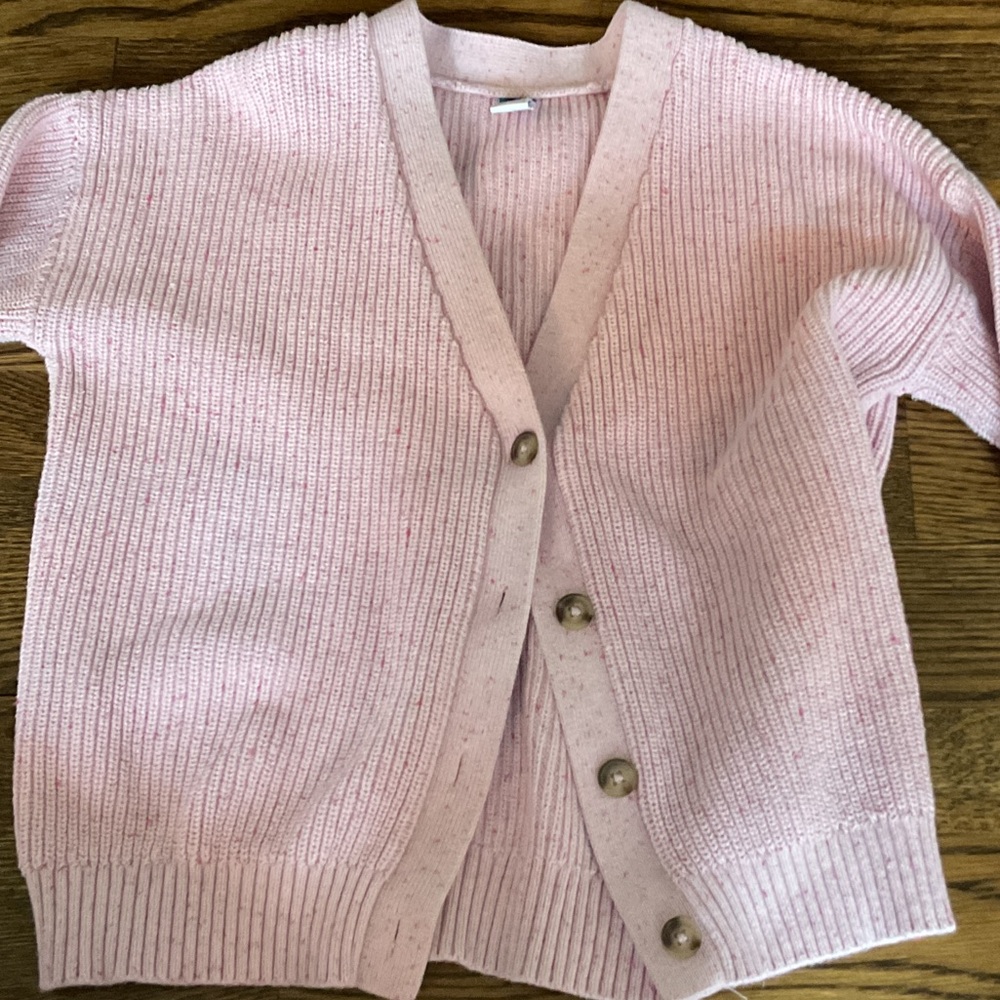 Old Navy Speckled Pink Knit Cardigan